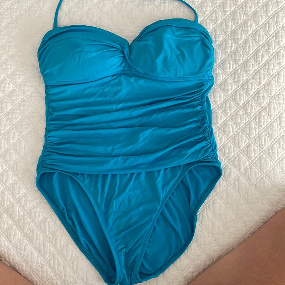Garnet Hill ruched one-piece bathing suit